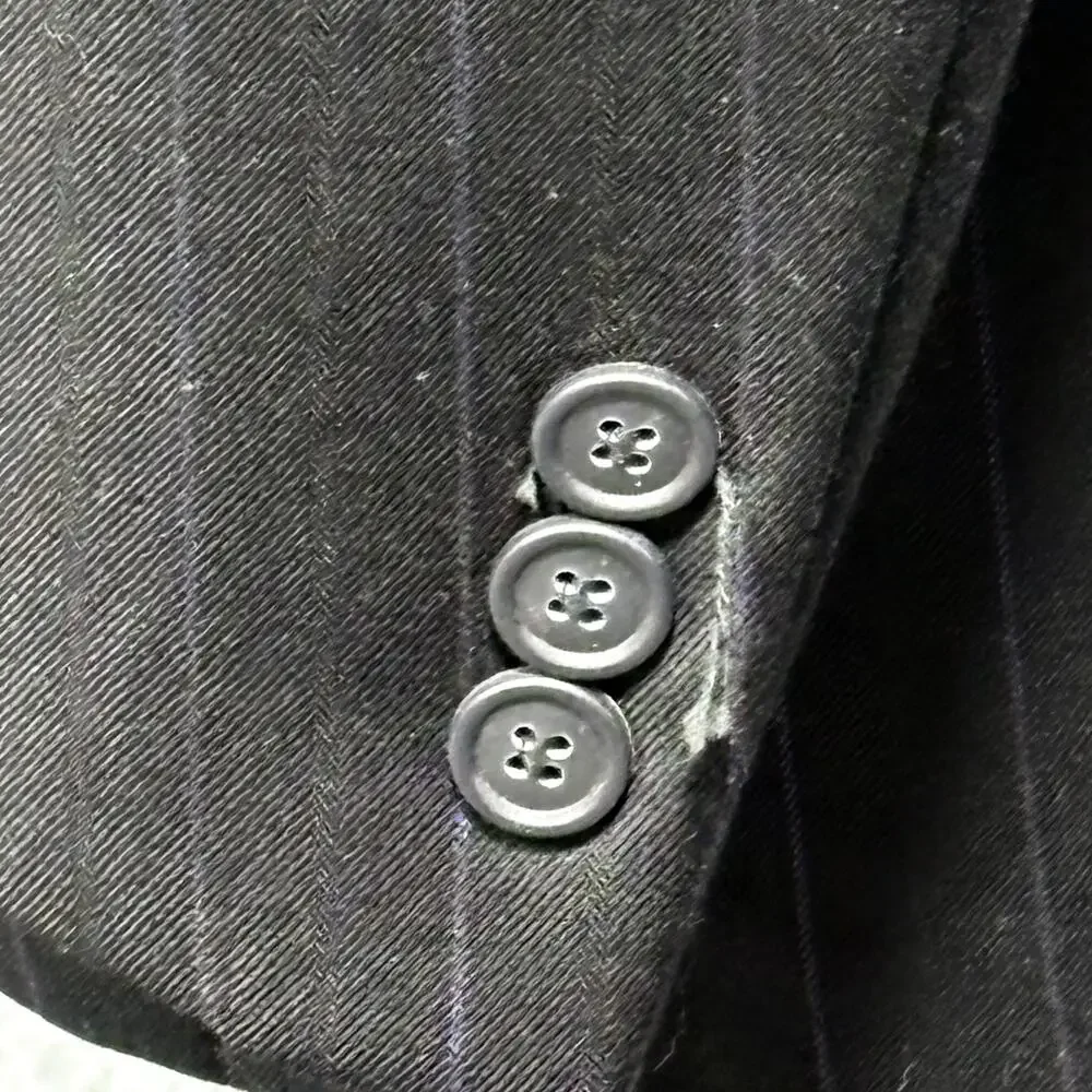 Oleg Cassini Suit Mens 42R Charcoal Pinstripe 2 Piece Wool Cashmere Jacket Pants